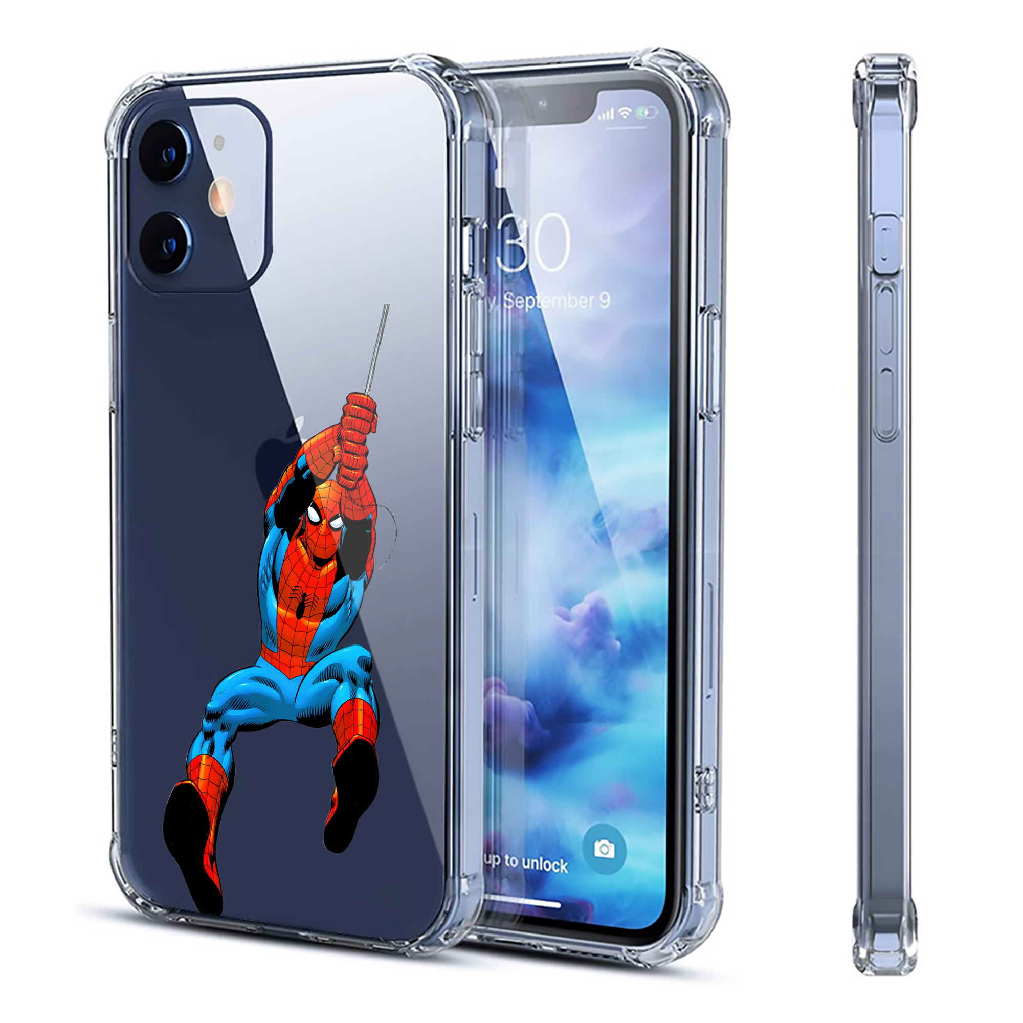 （画像用） Spider Man スパイダーマン 【iPhone 12シリーズ対応】透明スマホケース（クリアソフトケース）